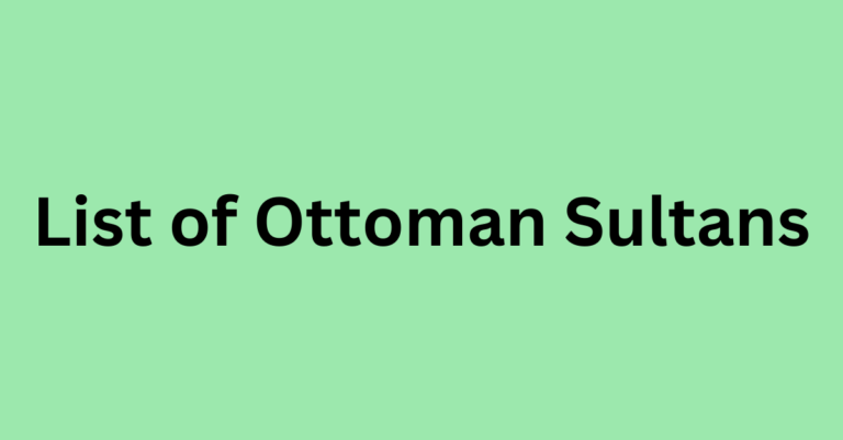 List of Ottoman Sultans